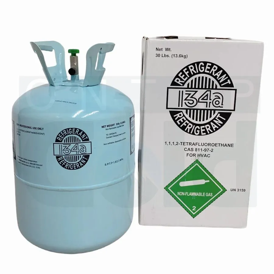 R-134a 30 lb cylinders close-up